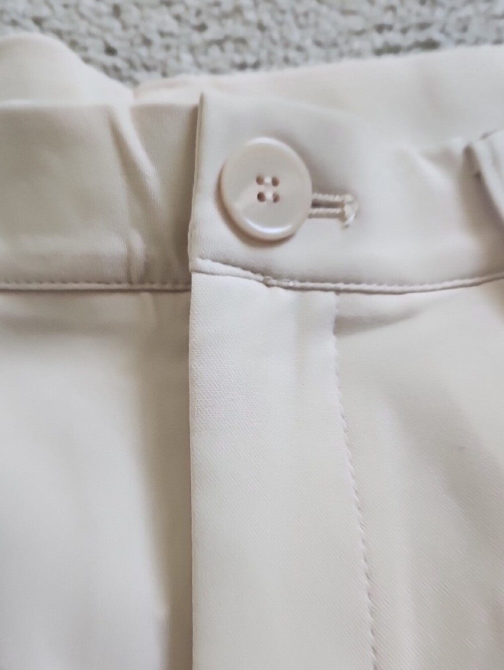 High-Rise Cream Straight-Leg Trousers - Picture 5 of 8